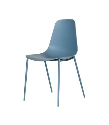 Kit 06 Cadeiras Miami Polipropileno e Aço Azul Sonho Distante - 76432