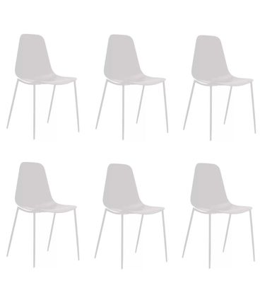 Kit 06 Cadeiras Miami Polipropileno e Aço Nude - 76439