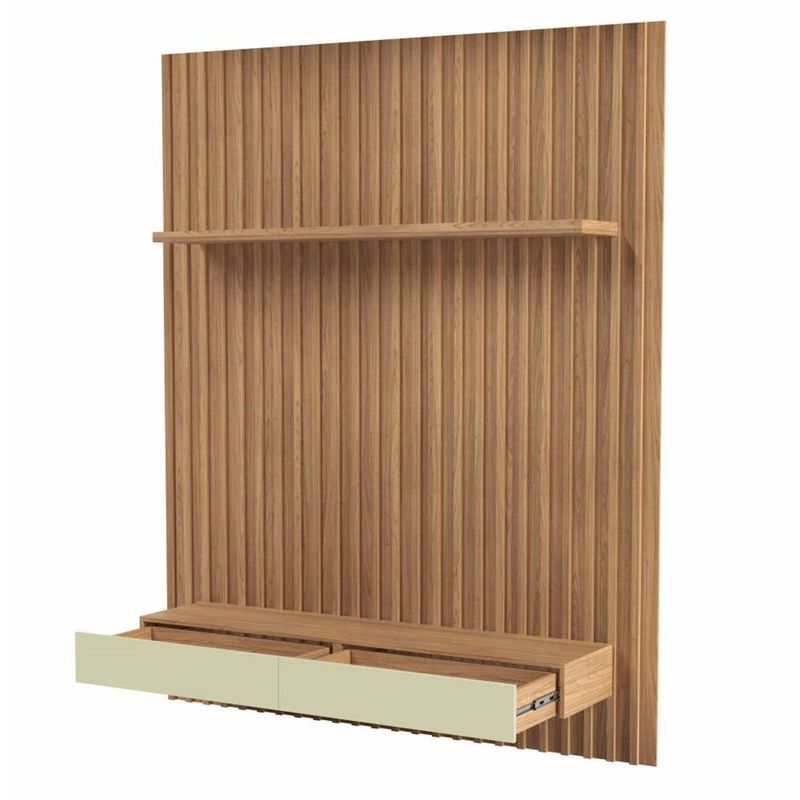 PainelSuspensoRoofTB186RipadocomLedCorFreijoeOffWhite178cm