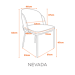 Kit02CadeirasNevadaCarameloBaseAcoCarbono