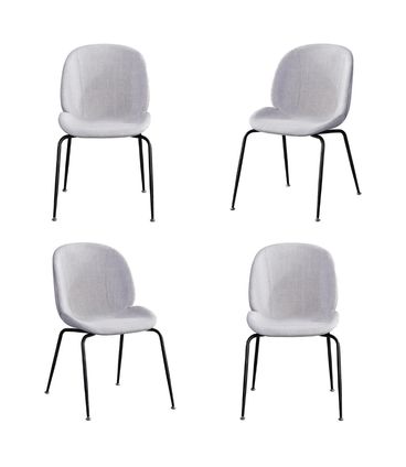 Kit 04 Cadeiras Dinamarca Tecido Cinza - 76516