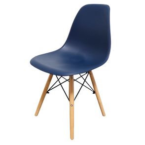 Kit 04 Cadeiras Eames Eiffel PP Azul Marinho Base Madeira - 76519