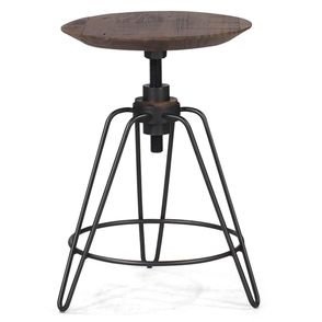 Banqueta Baixa Bell Cor Rustic Brown Com Base Aco Grafite 47cm - 50318