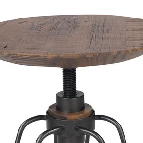 Banqueta Baixa Bell Cor Rustic Brown Com Base Aco Grafite 47cm - 50318