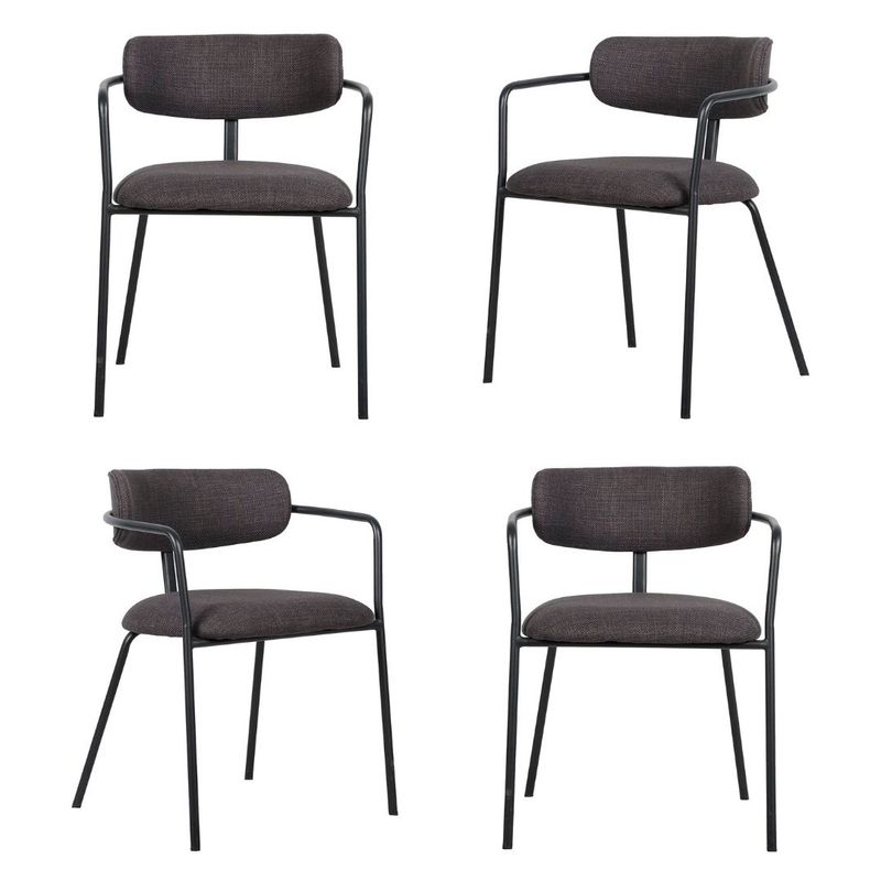 Kit04CadeirasGironaTecidoGrafiteBaseAcoCarbonoPreto76527