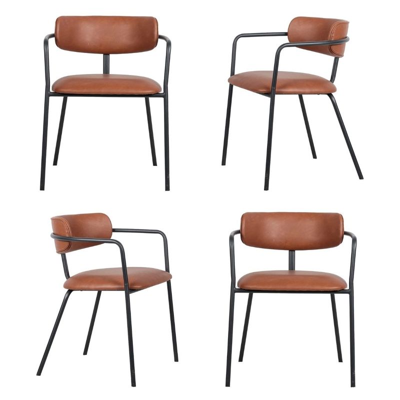 Kit04CadeirasGironaCorinoCarameloBaseAcoCarbonoPreto76528