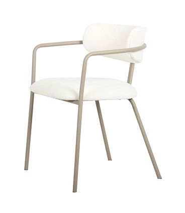 Kit 04 Cadeiras Girona Bouclé Nude Base Aço Carbono Champagne - 76530