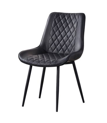 Kit 04 Cadeiras Haifa Corino Preto Base Aço Preto - 76537