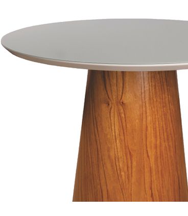 Mesa Jantar Redonda Ravena Vidro Off White Base Cinamomo 110cm - 75780