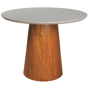 Mesa Jantar Redonda Ravena Vidro Off White Base Cinamomo 100cm - 75782