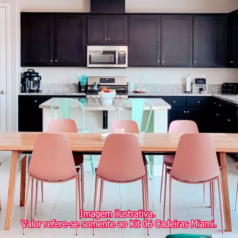 Kit 06 Cadeiras Miami Polipropileno Rosê - 76553