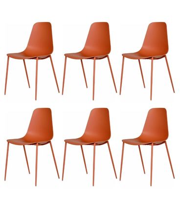 Kit 06 Cadeiras Miami Polipropileno Terracota - 76554