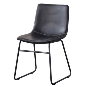 Kit 04 Cadeiras Oxford Corino Preto Base Aço - 76559