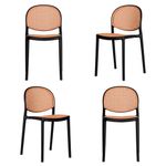 Kit 04 Cadeiras Positano Polipropileno Preto - 76563 76563