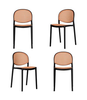 Kit 04 Cadeiras Positano Polipropileno Preto - 76563