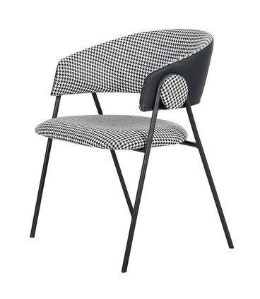 Kit 02 Cadeiras Toulouse Preto Pied de Poule Base Preta - 76578