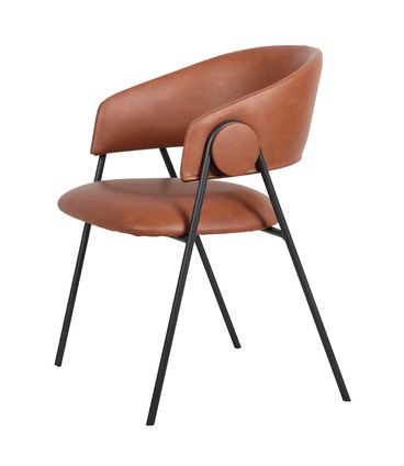 Kit 02 Cadeiras Toulouse Corino Caramelo Base Preta - 76580