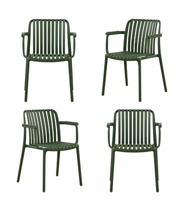 Kit 04 Cadeiras Tulum Polipropileno Verde - 76584