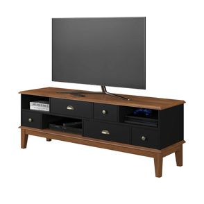 Rack Adam 5 Gavetas Preto C/ Amêndoa 149cm - 73604