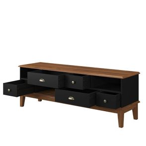 Rack Adam 5 Gavetas Preto C/ Amêndoa 149cm - 73604