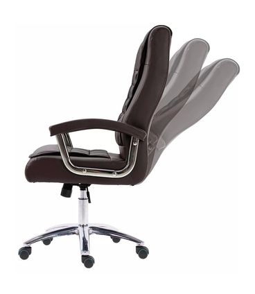 Cadeira Office Califórnia Courino Marrom Base Rodízio - 73487