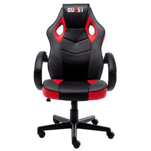Cadeira Gamer Quest Corino Preto e Vermelho Base e Rodízio Nylon - 76630