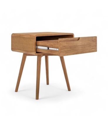 Mesa de Cabeceira Itamogi Direita 1 Gaveta Cor Champagne 57cm  - 72014