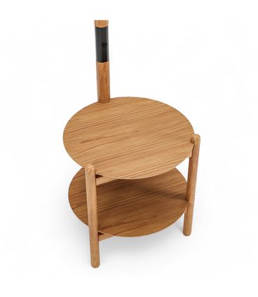 Mesa de Cabeceira Olaria C/ Luminaria Cor Champagne C/ Preto 140cm - 74519