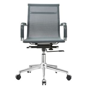 Cadeira Sydney Diretor Tela Cinza Base Cromada - 72214