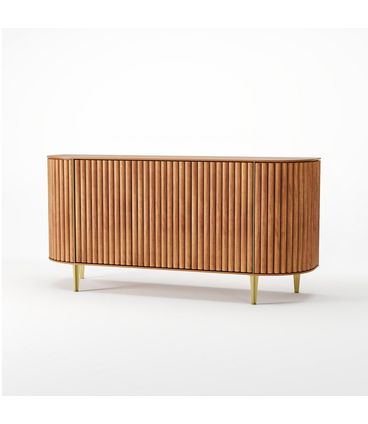 Buffet Astolfo 3 Portas Champagne Com Dourado 166cm - 76653