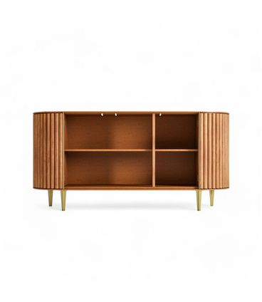 Buffet Astolfo 3 Portas Champagne Com Dourado 166cm - 76653
