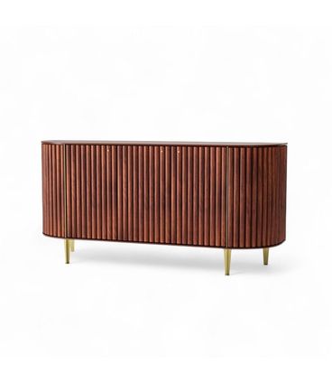 Buffet Astolfo 3 Portas Castanho Com Dourado 166cm - 76657