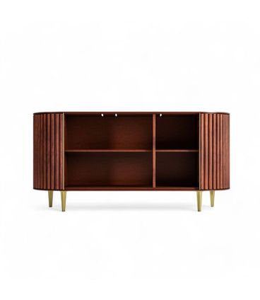 Buffet Astolfo 3 Portas Castanho Com Dourado 166cm - 76657