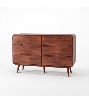 Comoda Itamogi 6 Gavetas Cor Castanho 140cm - 76658