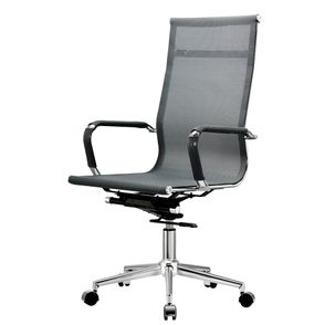 Cadeira Sydney Presidente Tela Preta Base Cromada - 71042