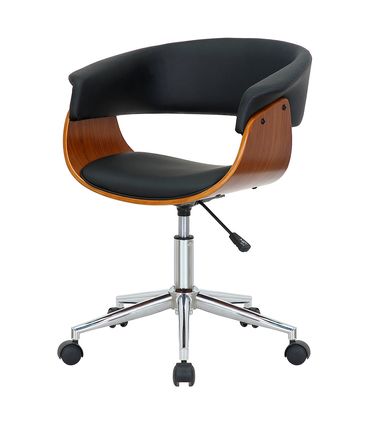 Cadeira Turim Corino Preto Base Cromada Com Rodízio - 76671