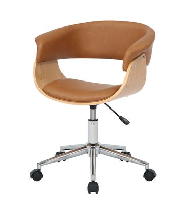 Cadeira Turim Corino Caramelo Base Cromada Com Rodízio - 76672