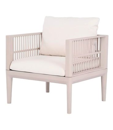 Sofá Maui 1 Lugar Almofadas Tecido Nude Base PP- 76681