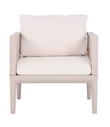 Sofá Maui 1 Lugar Almofadas Tecido Nude Base PP- 76681