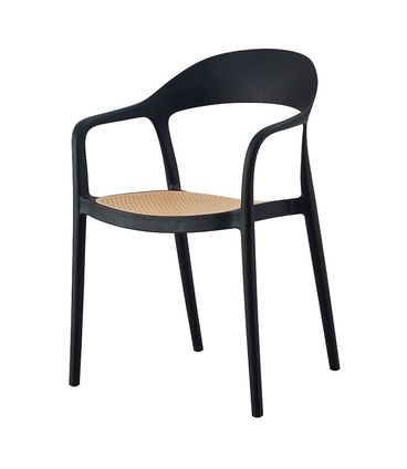 Kit 02 Cadeiras Lia com Braços PP Preto - 76779