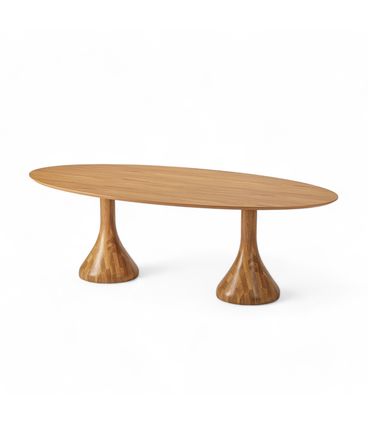 Mesa Jantar Maribela Oval Cor Champagne 140cm - 76780