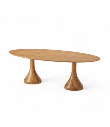 Mesa Jantar Maribela Oval Cor Champagne 210cm - 76786