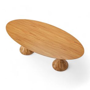 Mesa Jantar Maribela Oval Cor Champagne 210cm - 76786