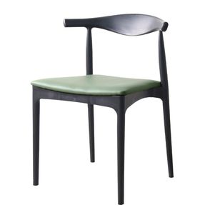 Kit 04 Cadeiras Cora PP Preto Assento Corino Verde - 76783