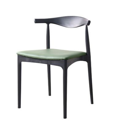 Kit 04 Cadeiras Cora PP Preto Assento Corino Verde - 76783