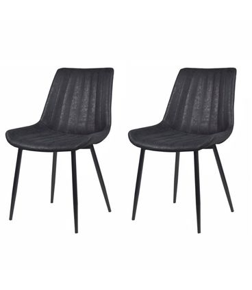 Kit 02 Cadeiras Celi Corino Preto Base Preta - 76793