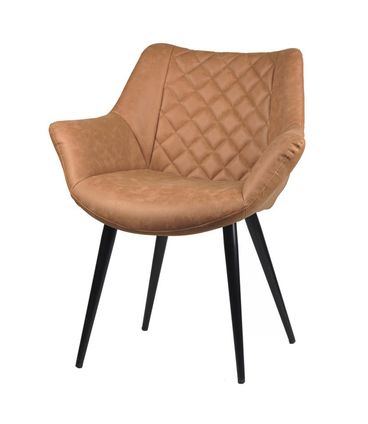 Cadeira Cinara Courino Cor Caramelo Base Preta - 64419