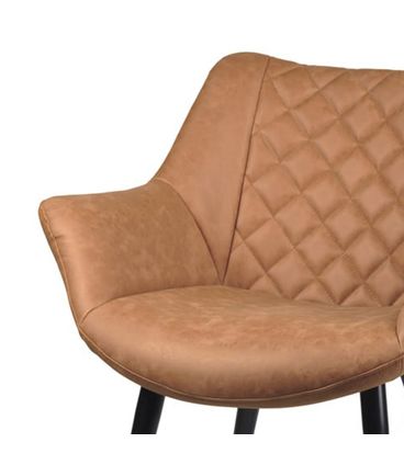 Cadeira Cinara Courino Cor Caramelo Base Preta - 64419