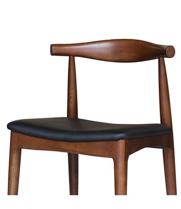 Cadeira Carina Assento Corino Preto Madeira Escura - 11490