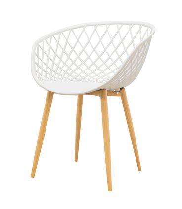 Kit 04 Cadeiras Clarice Assento Branco Base Metal - 76820